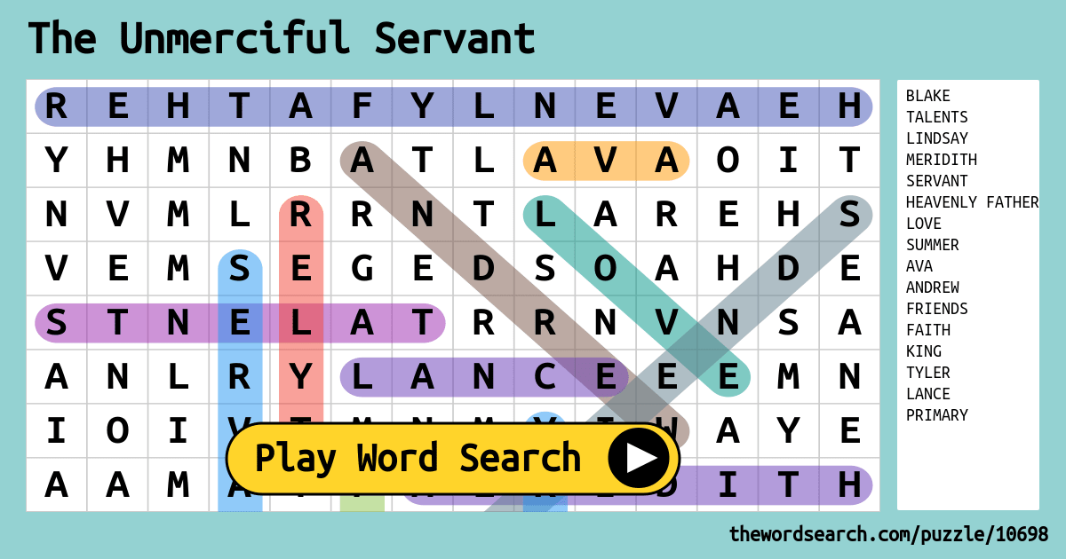 Download Word Search On The Unmerciful Servant