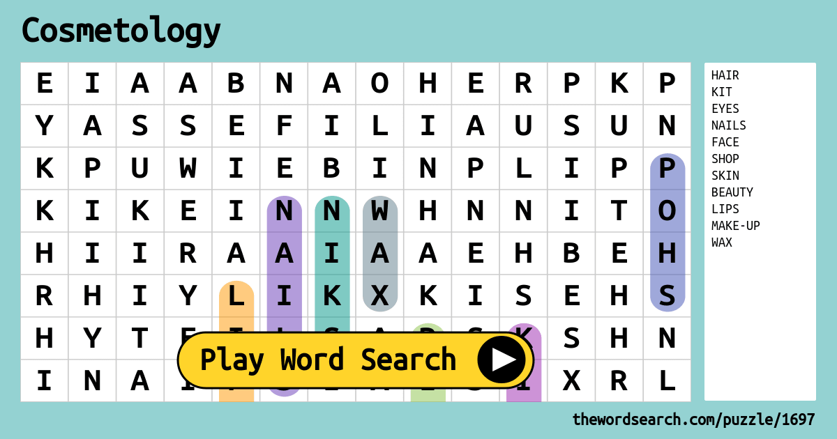 Cosmetology Word Search