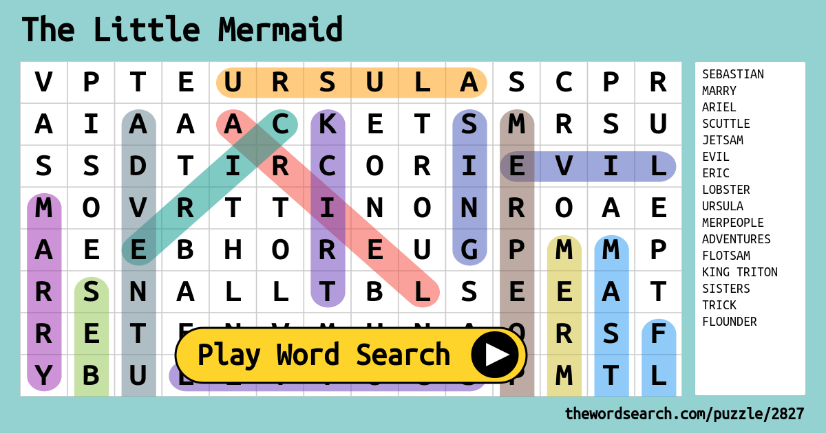 the-little-mermaid-word-search