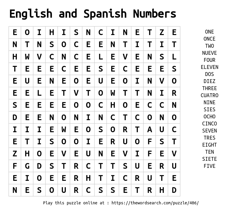 Download Word Search On English And Spanish Numbers