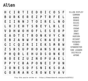 Word Search on Alien