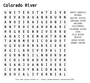 Word Search on Colorado River