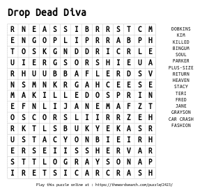 Word Search on Drop Dead Diva