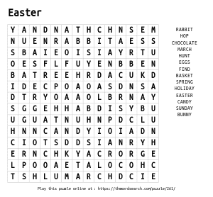 Word Search on Easter