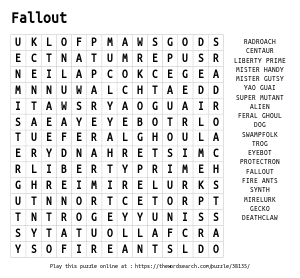 Word Search on Fallout