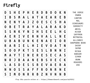 Word Search on Firefly