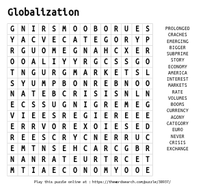Word Search on Globalization