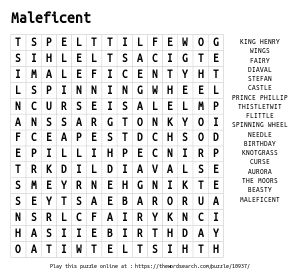 Word Search on Maleficent