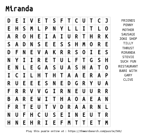 Word Search on Miranda