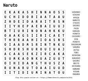 Word Search on Naruto