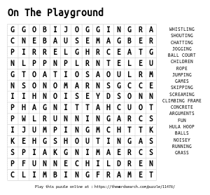 Word Search on On The Playground