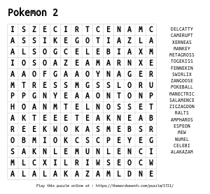 Word Search on Pokemon 2