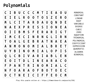 Word Search on Polynomials