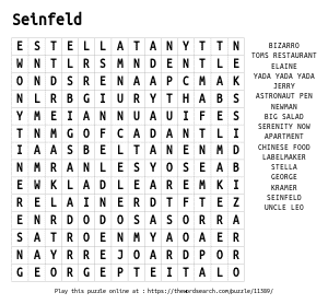 Word Search on Seinfeld