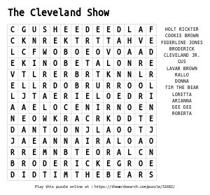 Word Search on The Cleveland Show