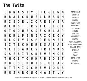 Word Search on The Twits
