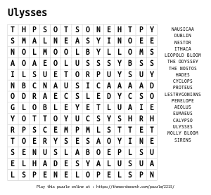 Word Search on Ulysses