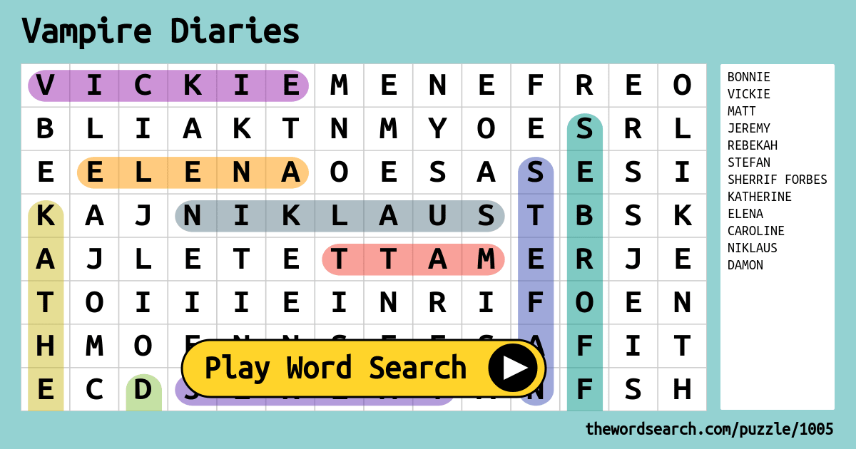download word search on vampire diaries