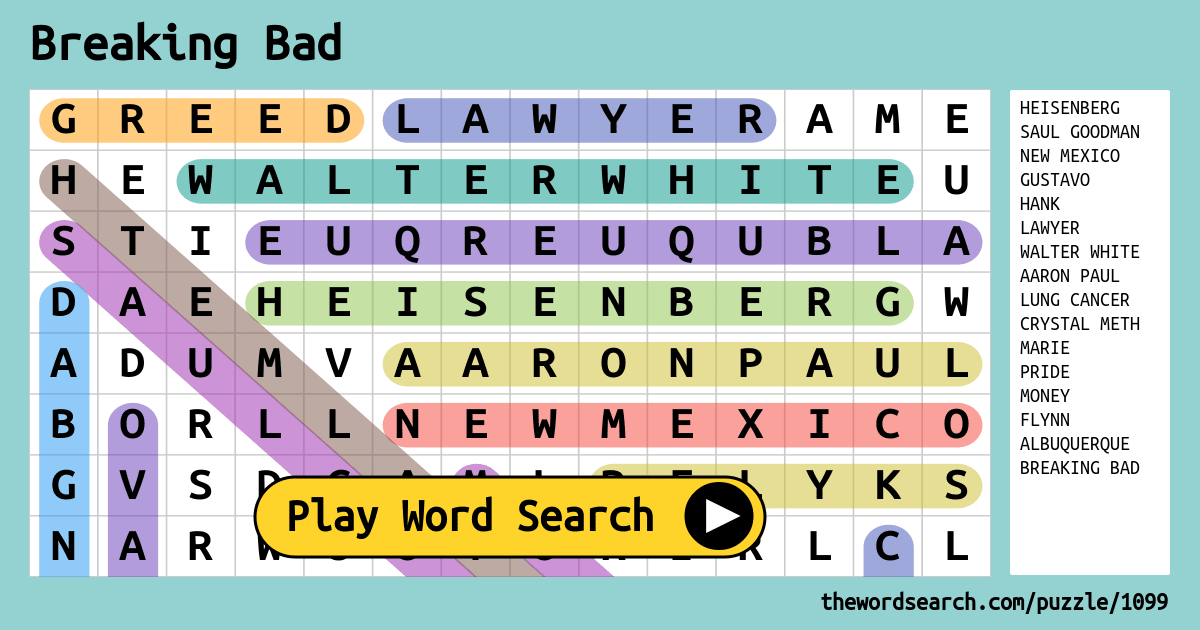 Breaking Bad Word Search