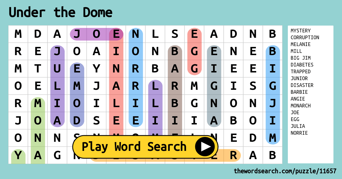 Under the Dome Word Search