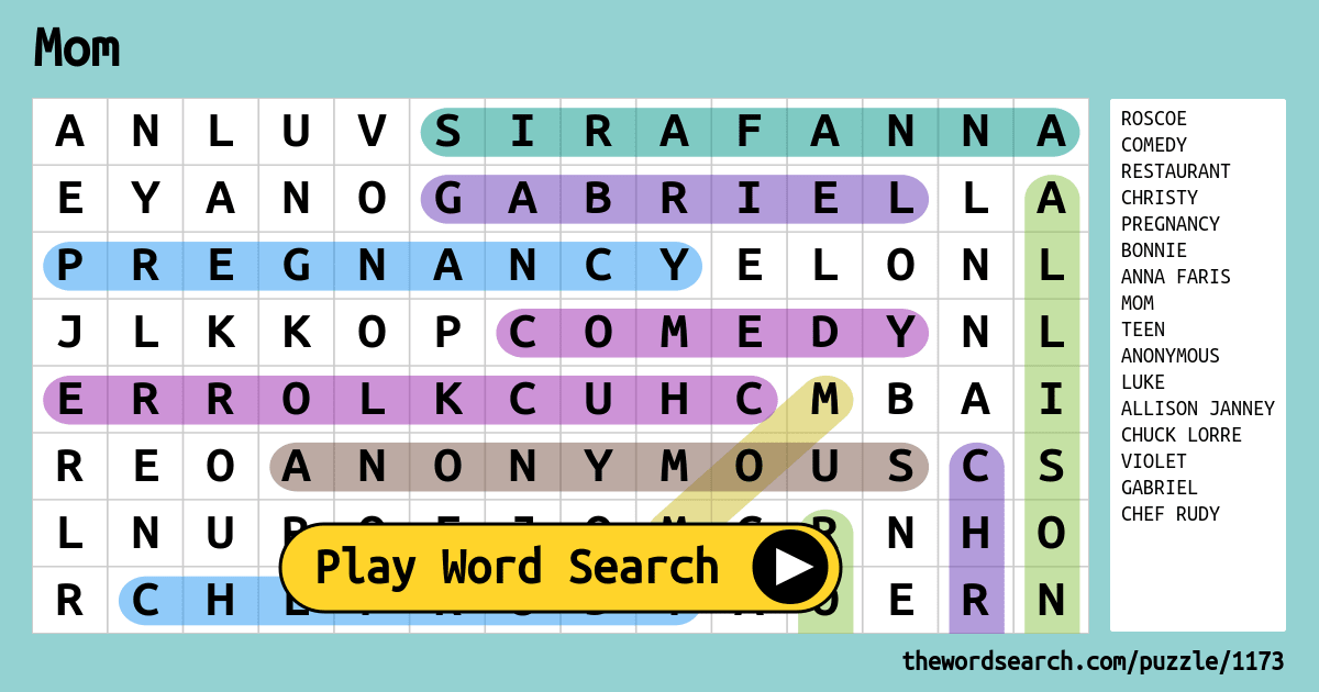 Mom Word Search