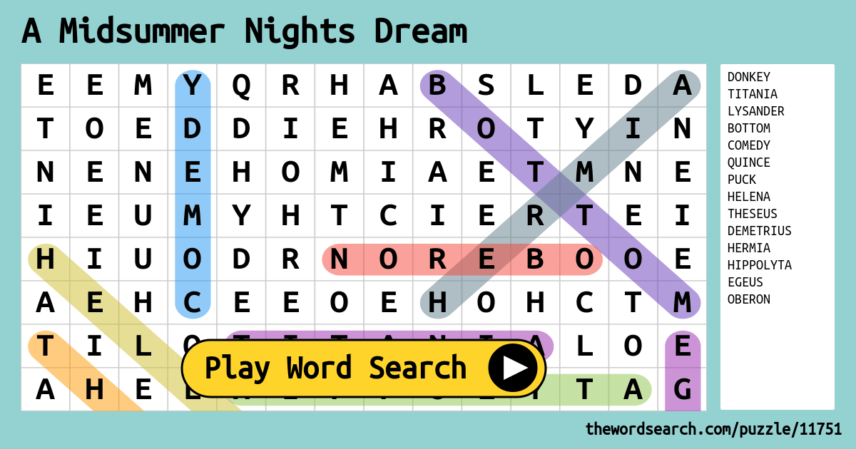 a-midsummer-nights-dream-word-search