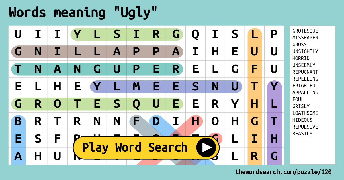 Ugly Vocabulary Words