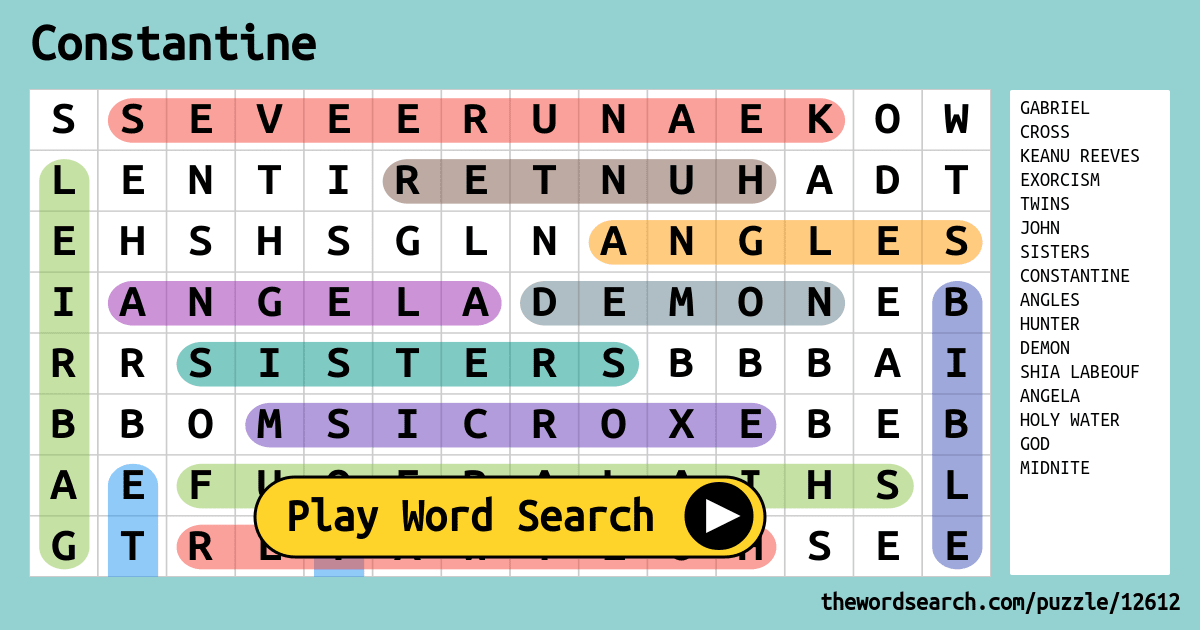 Constantine Word Search
