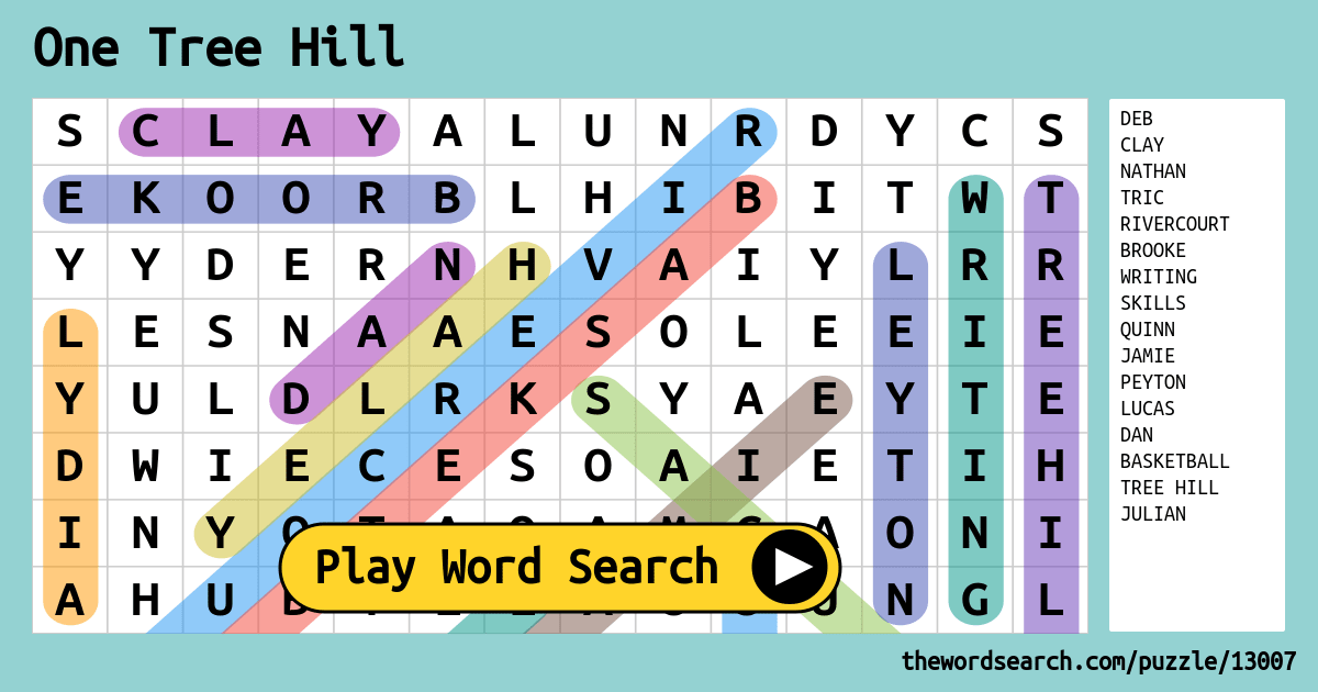 one-tree-hill-word-search