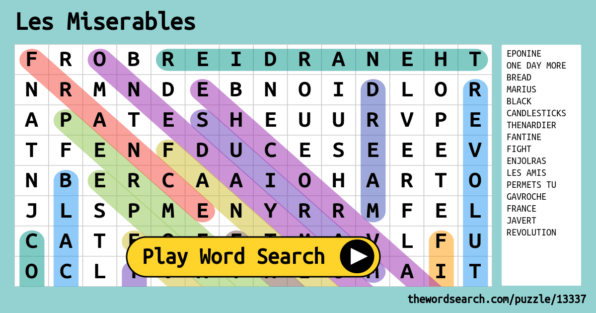 Les Miserables Word Search