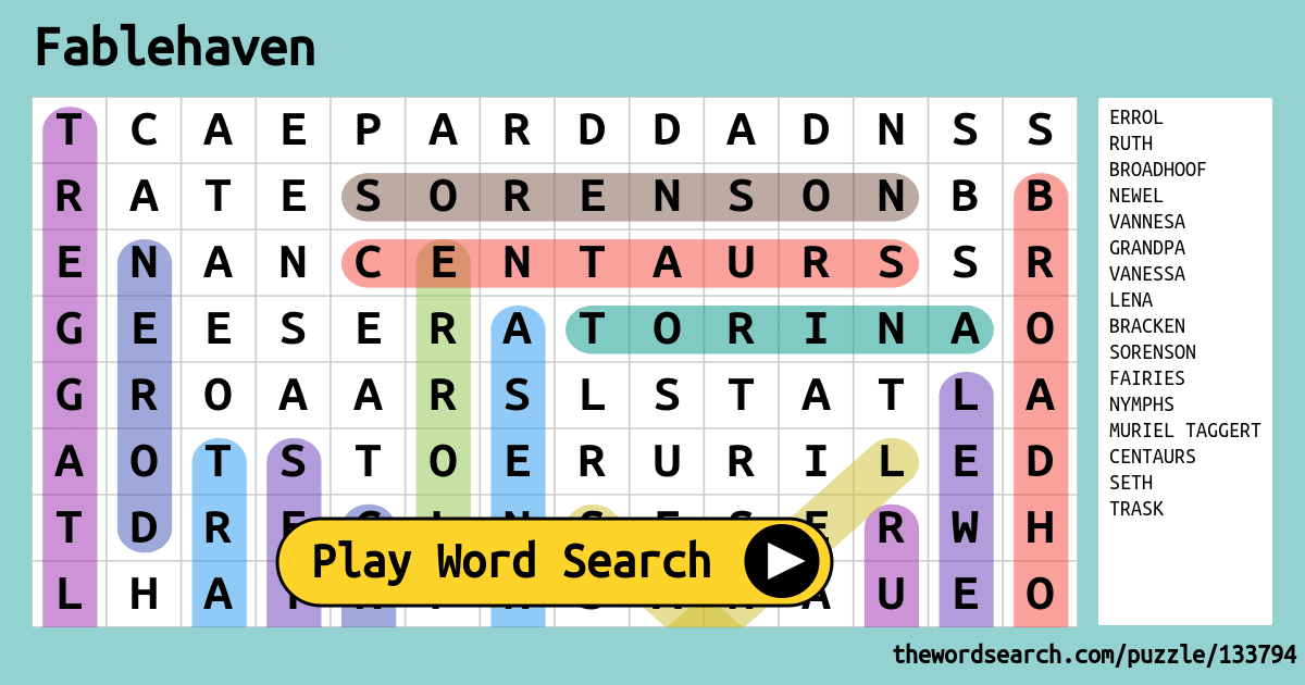 Download Word Search on Fablehaven