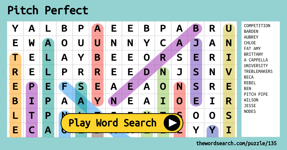 Pitch Perfect Word Search