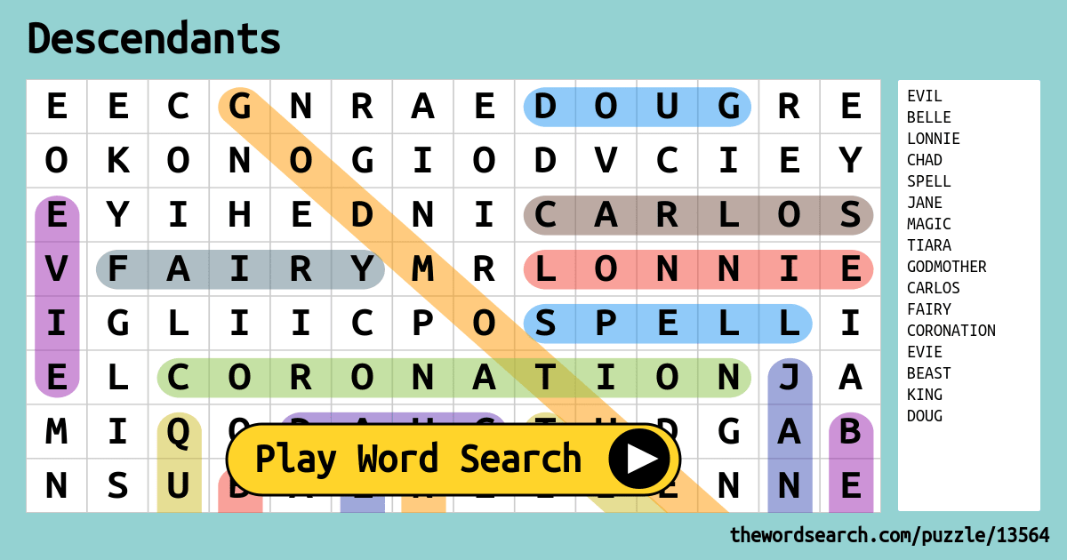 Descendants Word Search