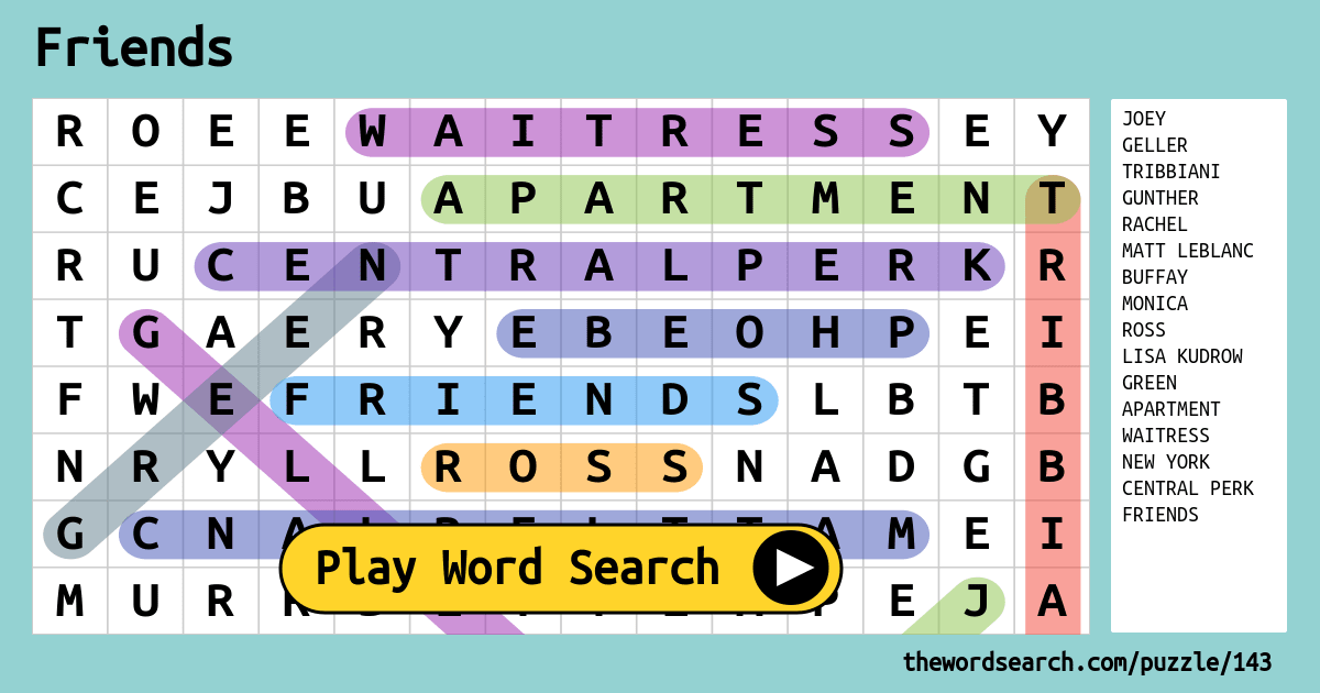 Friends Word Search