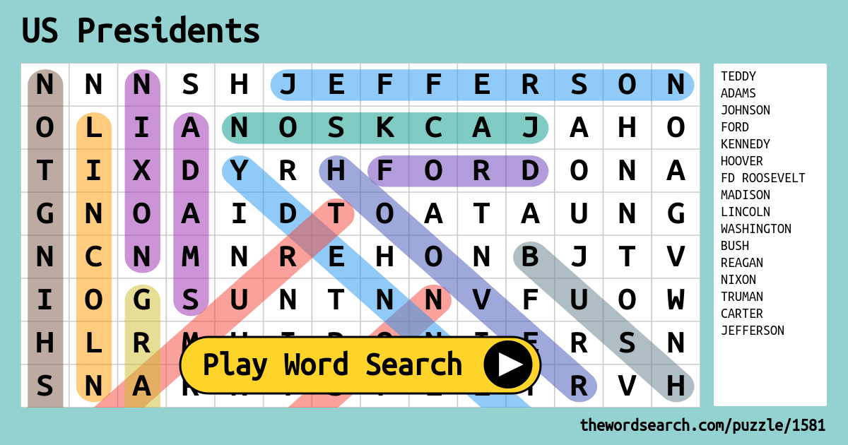 us-presidents-word-search