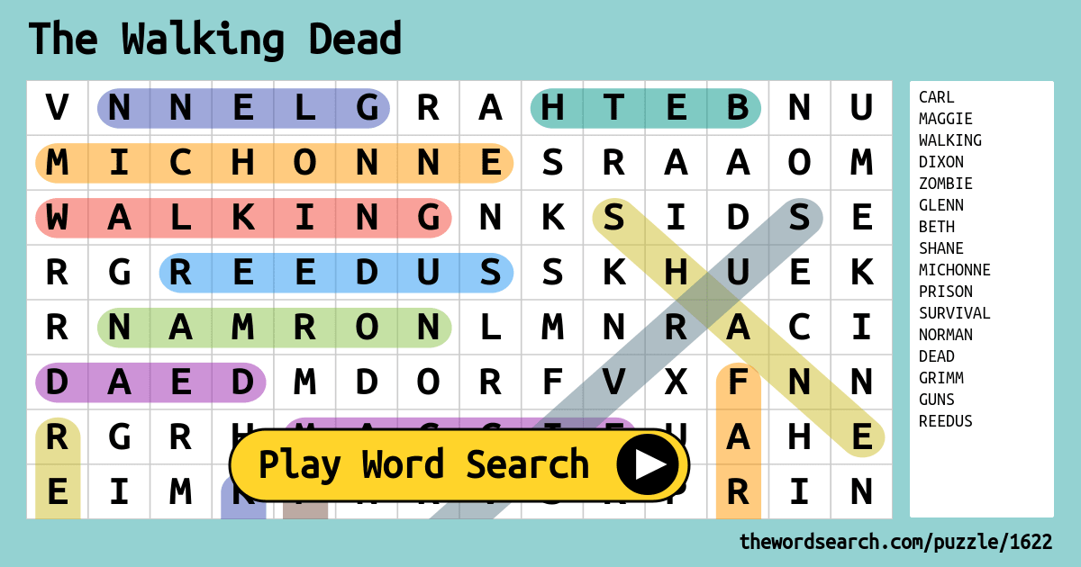 The Walking Dead Word Search