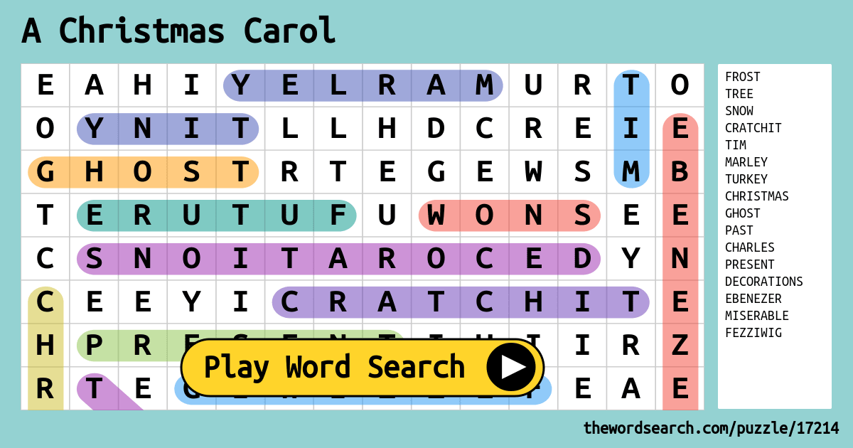 A Christmas Carol Word Search