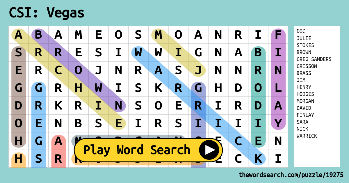 csi-vegas-word-search