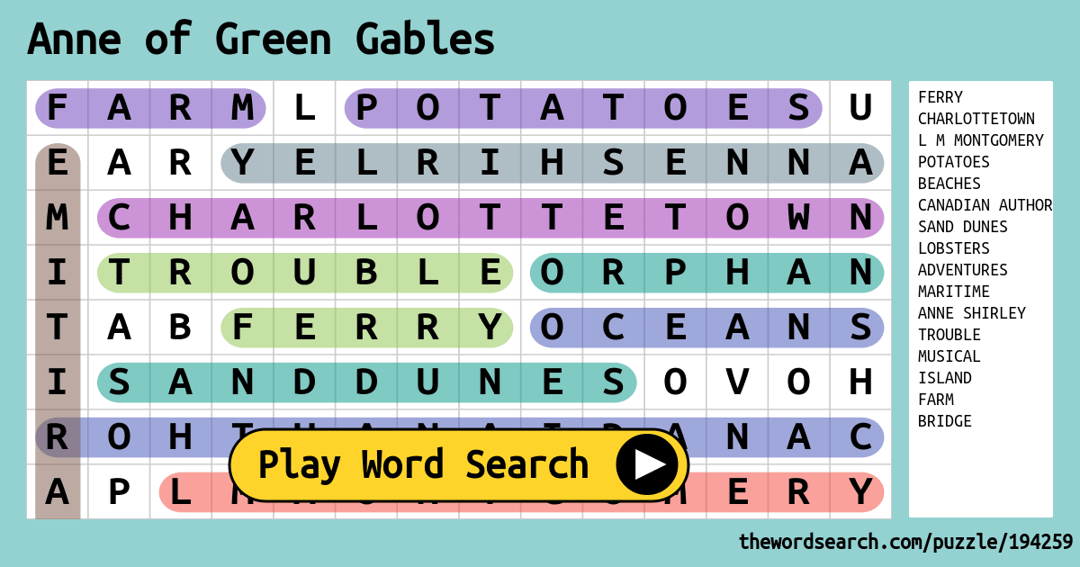 anne-of-green-gables-word-search