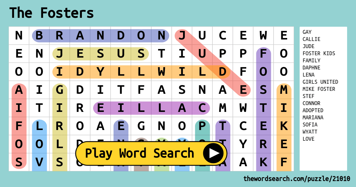 the-fosters-word-search