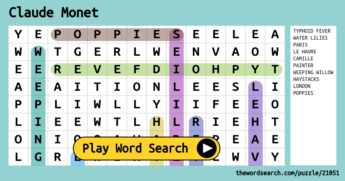 claude-monet-word-search