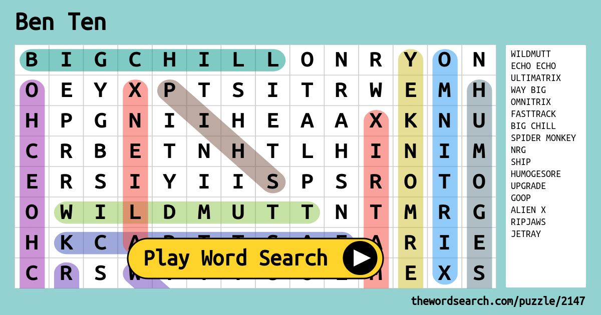 Download Word Search On Ben Ten