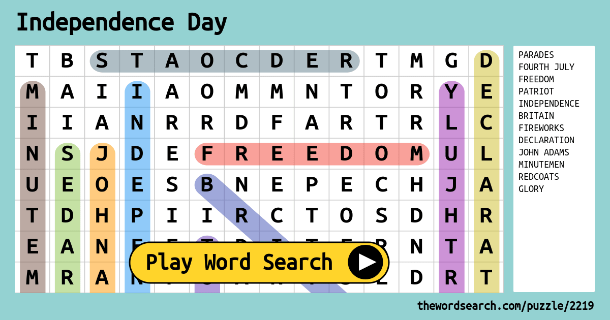 Independence Day Word Search