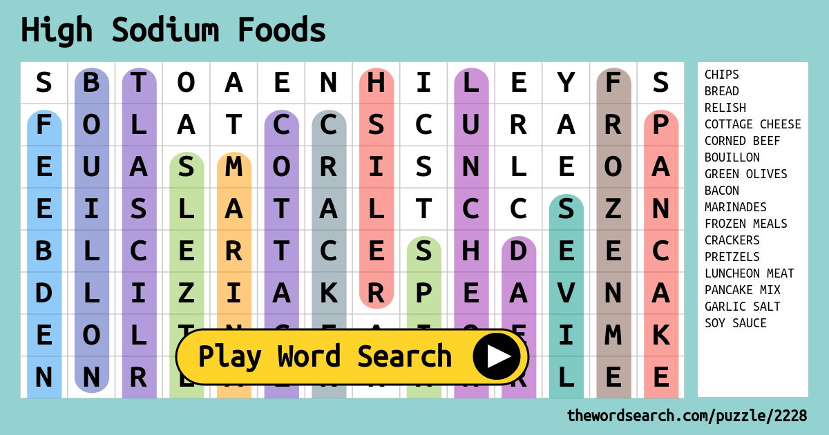 high-sodium-foods-word-search