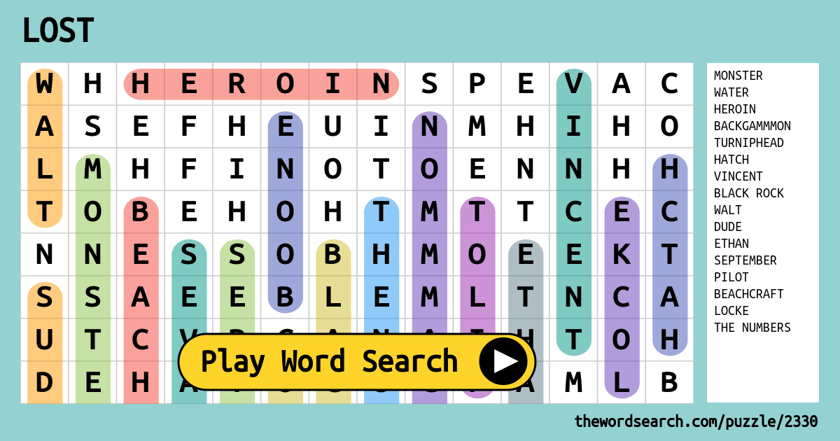 LOST Word Search