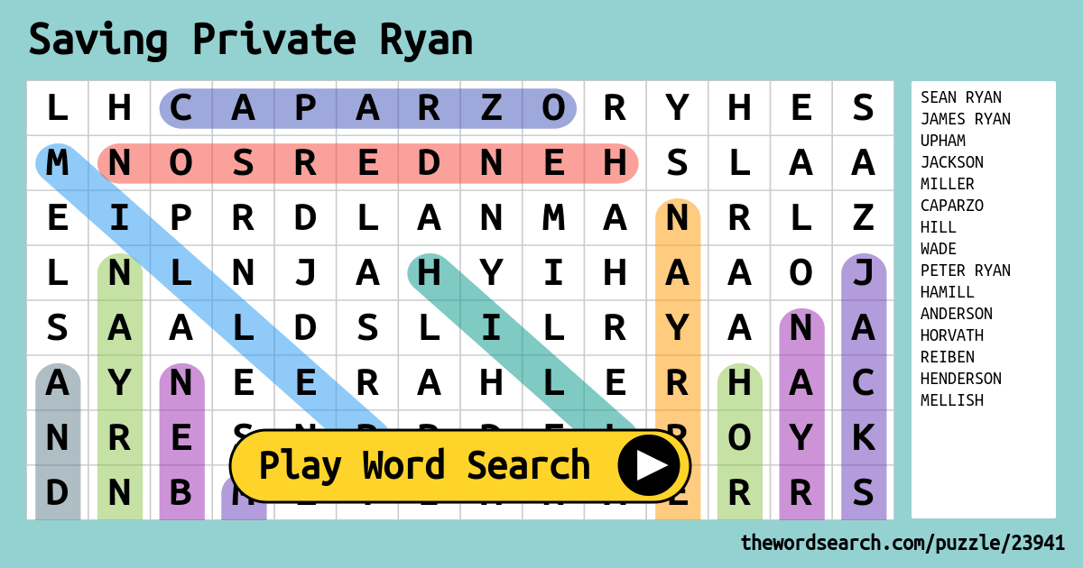 Saving Private Ryan Word Search