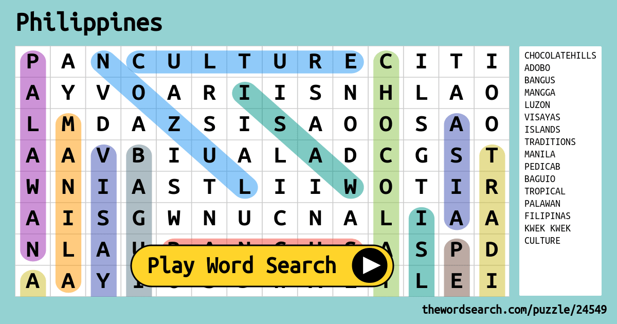 Philippines Word Search
