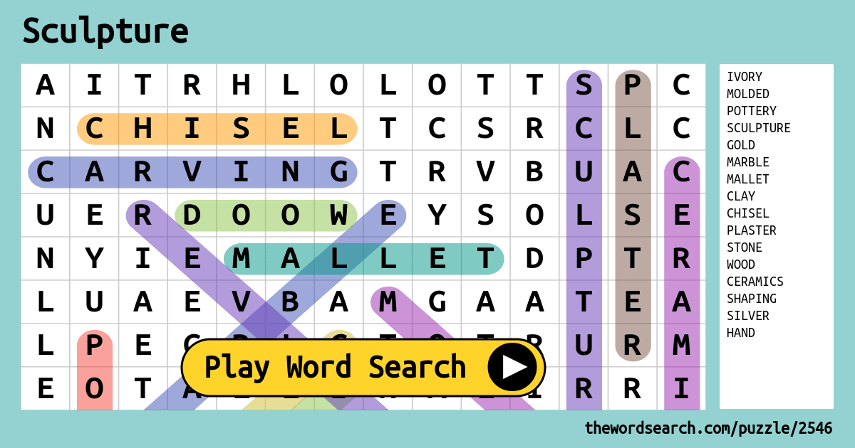 Download Word Search on Sculpture