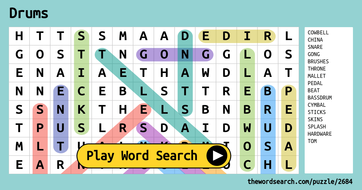 Drums Word Search