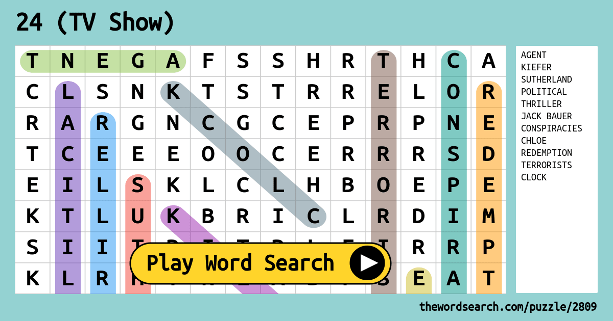 Tv Show Word Search Printable